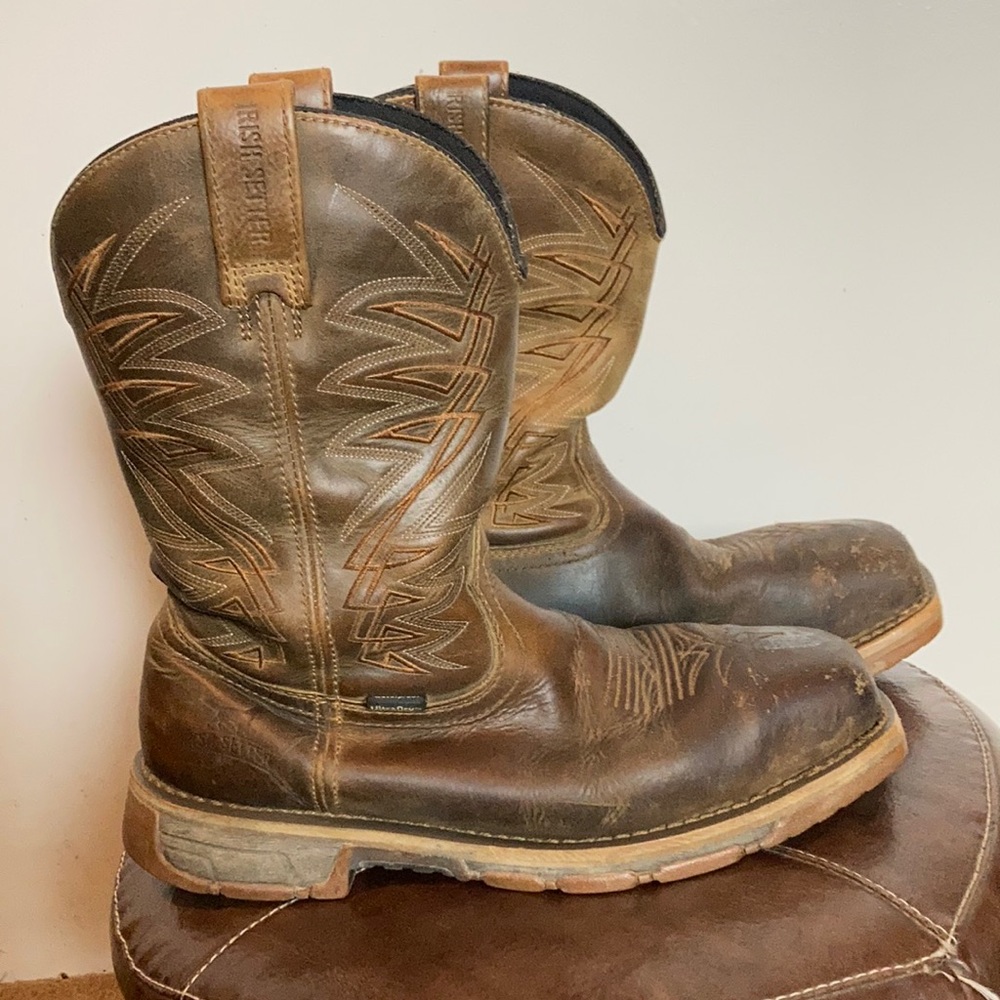 Irish Setter sz 9 mens brown leather work boots cowboy boot